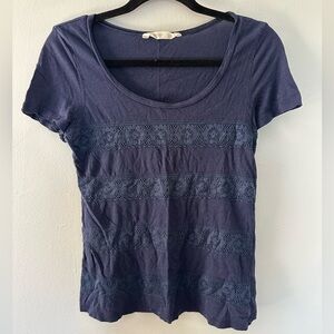 Old Navy Dark Blue Lace Accent Tee